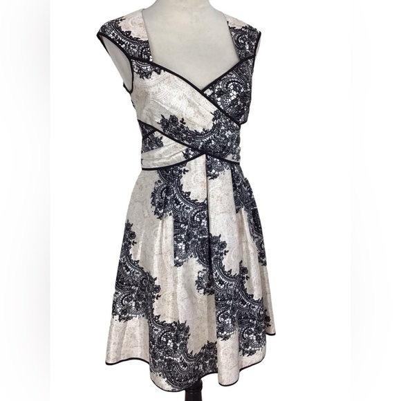 Jessica Simpson Floral Lace Pattern Open Back Sleeveless Fit Flare Dress… - Picture 4 of 9